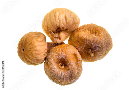 Organic and Dried Figs on White Background