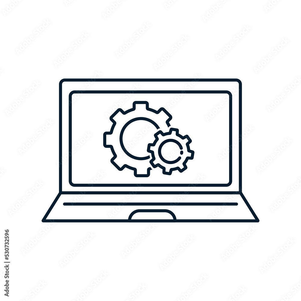 Concept of data processing, workflow, technical support. Vector icon isolated on white background. Concept of data processing, workflow, technical support. Vector icon isolated on white background.
