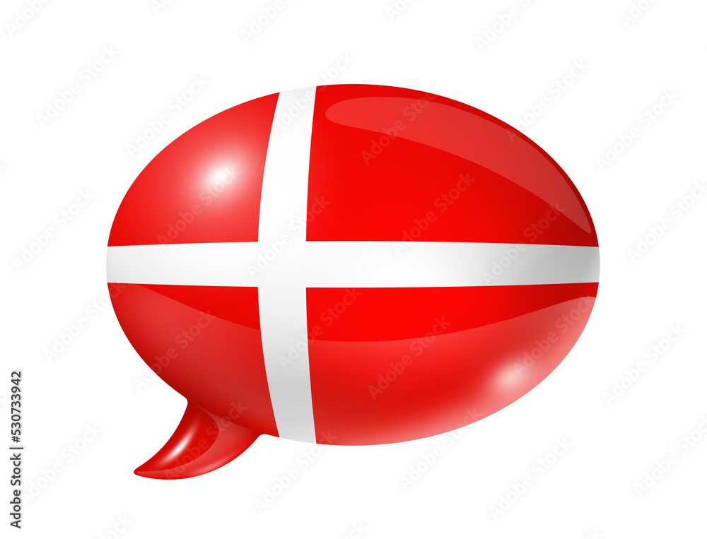 Danish flag speech bubble Danish flag speech bubble