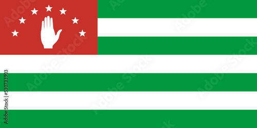 Abkhazia flag vector illustration. National symbol of territory in Europe. Abkhazia emblem banner.