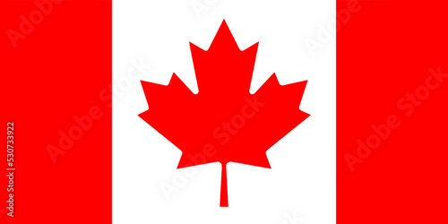 Canada flag vector illustration. Emblem banner of Canada. North America territory. Canadian flag symbol.