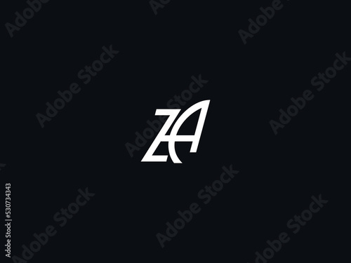 Modern ZA Letter Logo, z&a za Logo Icon With Black And White Color Vector Image Design For All Kind Of Use photo
