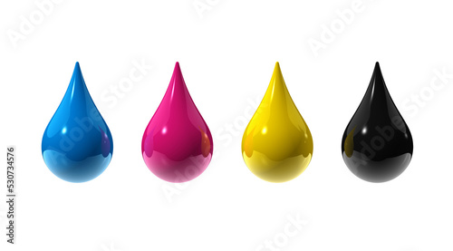 cmyk ink drops