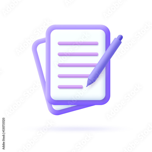 3d registration icon. Symbol of password, vote, account login. Vector illustration.