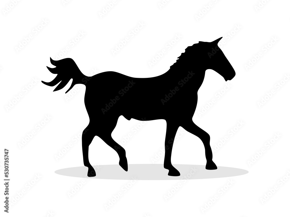 The silhouette of a horse standing. horse icon isolated on white background vector