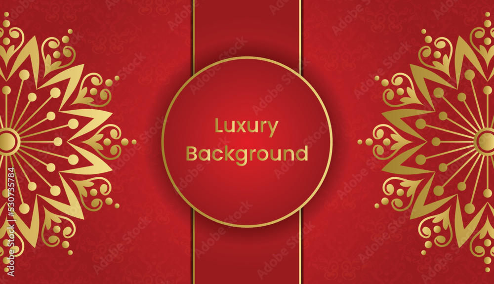 Naklejka premium Beautiful luxury mandala background design. Luxury ornamental gold vintage greeting card background design. Invitation, Diwali, India, Indian, Arabic, Damask, Asian, Turkish.