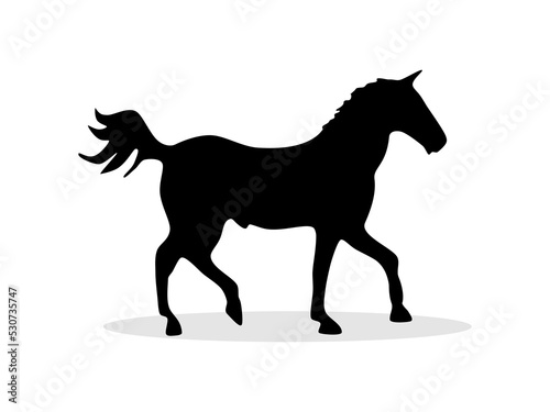 The silhouette of a horse standing. horse icon isolated on white background vector