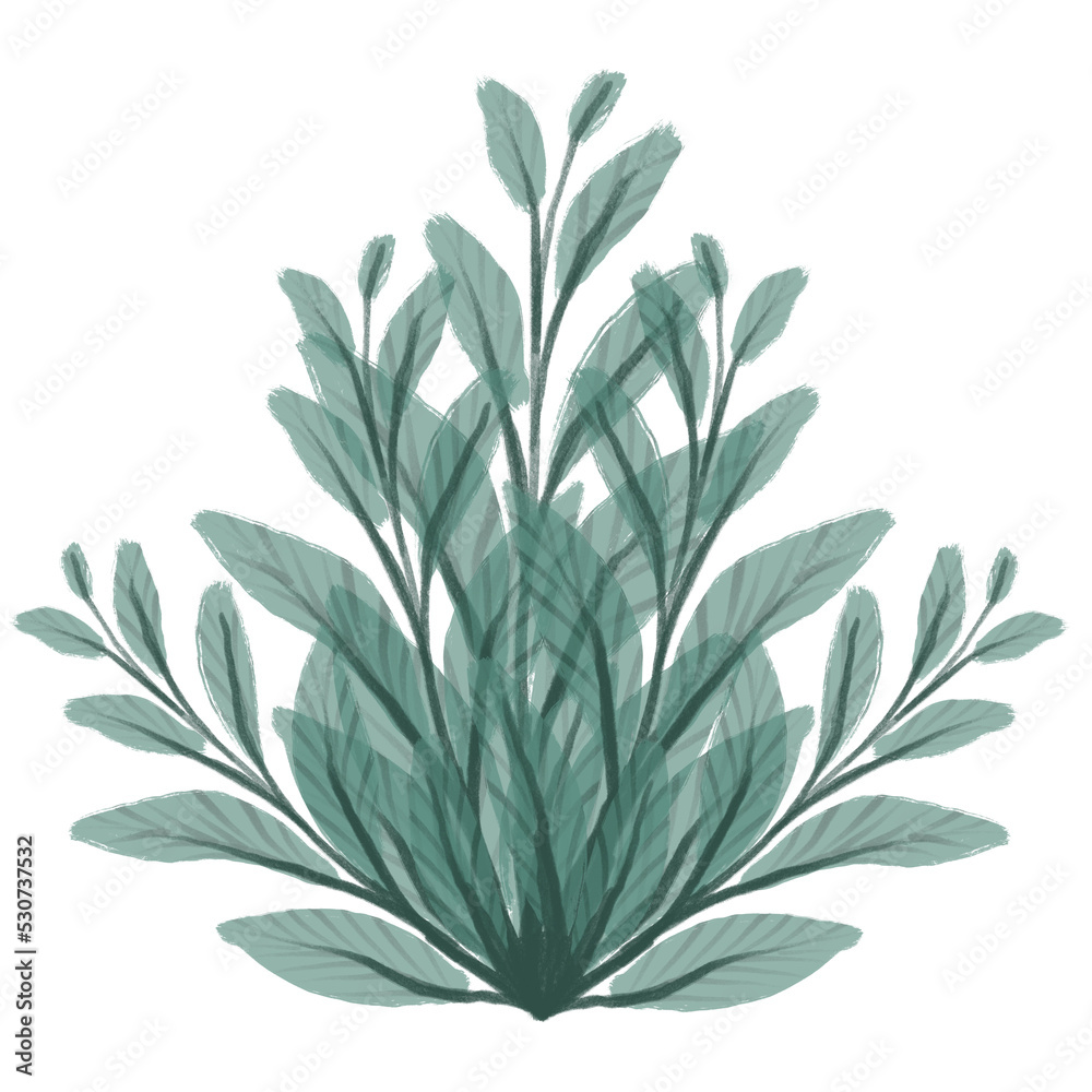 Delicate watercolor leaves and plants. Beautiful watercolor background with leaves. Wallpaper, templates with leaves. Watercolor branch with leaves. Illustration in watercolor style
