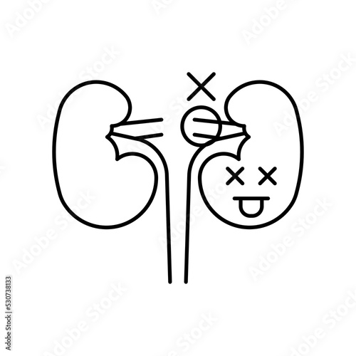 kidney problem, Causes, line editable icons for web design
