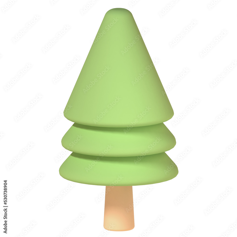 Tree perspective illustration in 3D design Tree perspective illustration in 3D design