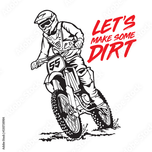 Motocross racing vector illustration, perfect for tshirt design and event logo