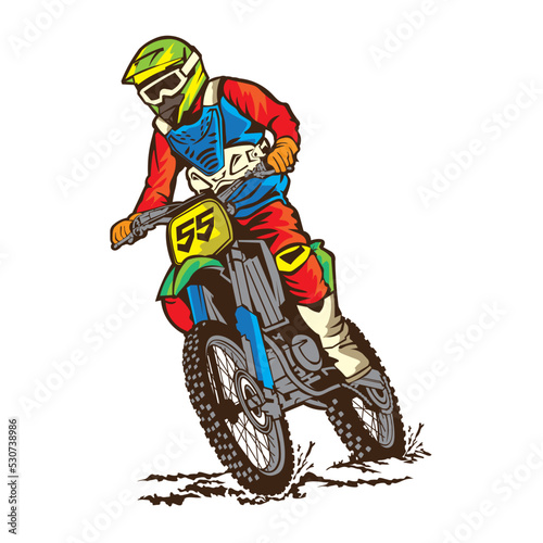 Motocross racing vector illustration, perfect for tshirt design and event logo