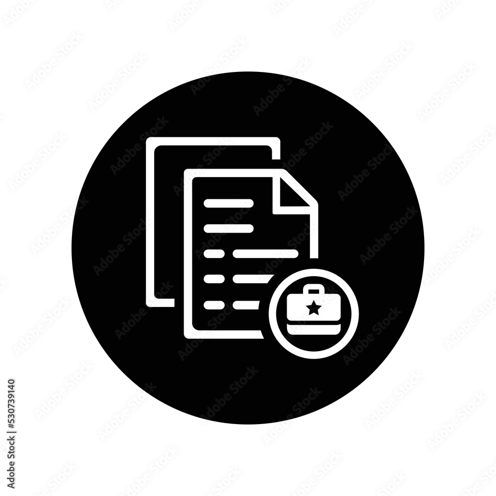 Case, document, office icon. Black vector graphics. Case, document, office icon. Black vector graphics.