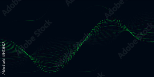 Green flowing particles abstract background design,dark background with Green flowing particles use for business, corporate, institution,poster, template, party, festive, seminar, vector, illustration