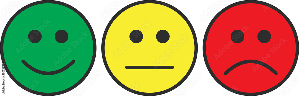 Smiley emoticons, positive, neutral and negative Smiley emoticons, positive, neutral and negative