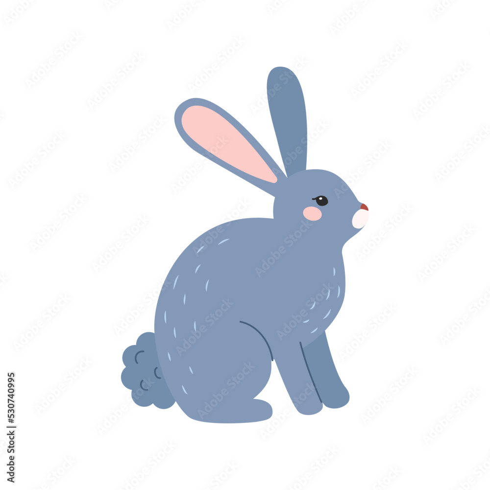Fototapeta premium Vector cute rabbit. Flat vector illustration.