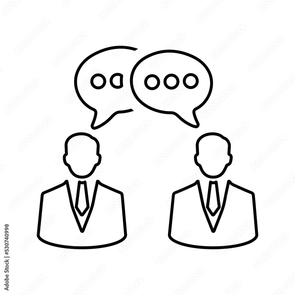 Dialogue, discuss, conversation outline icon. Line art sketch. Dialogue, discuss, conversation outline icon. Line art sketch.