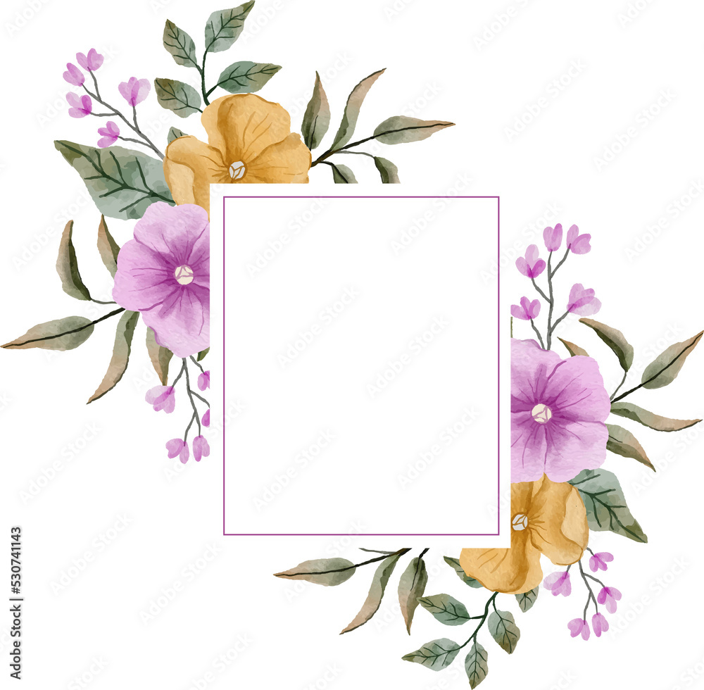 an elegant watercolor flower frame