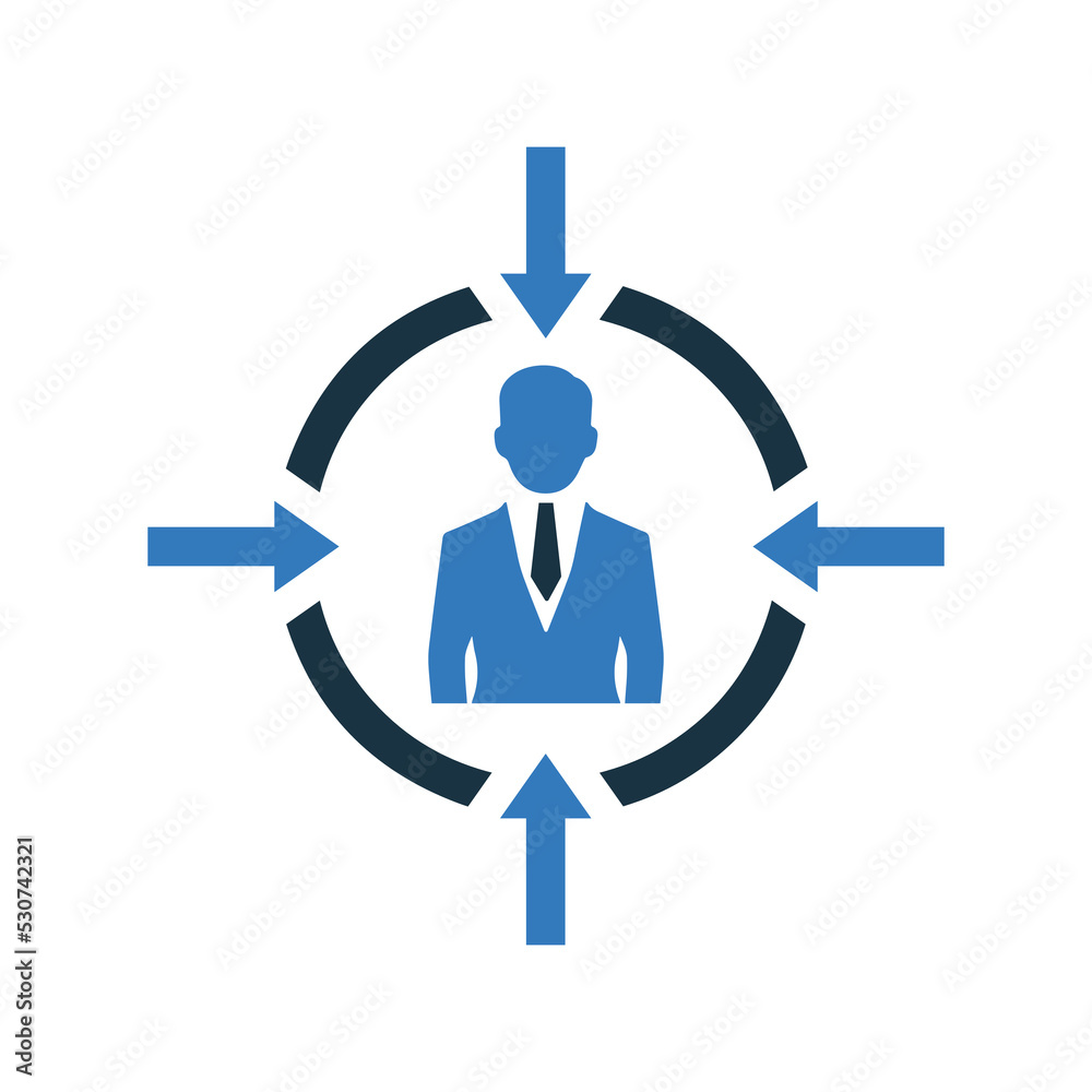 Employee, search, target icon. Editable vector graphics. Employee, search, target icon. Editable vector graphics.