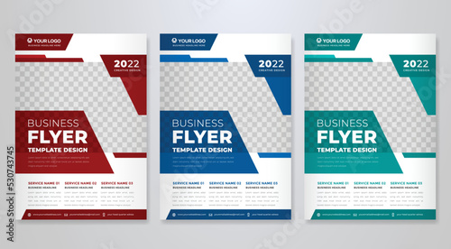 business flyer template design with minimalist concept and clea style use for corporate ads and business profile	

