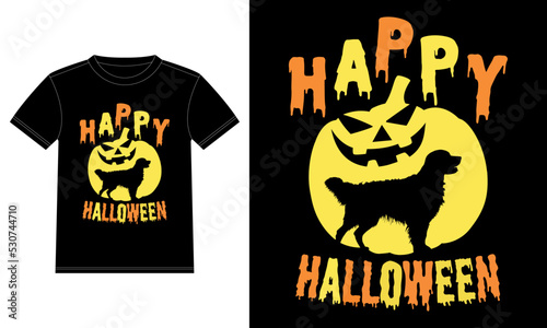 Golden Retriever in Pumpkin Funny Happy Halloween T-Shirt