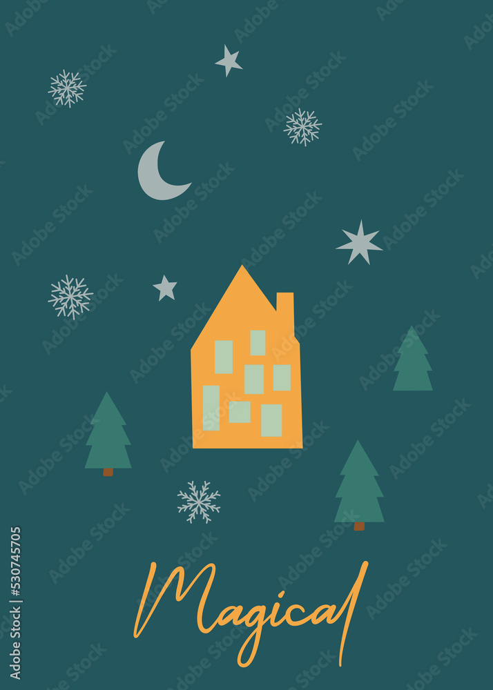 Bright  Christmas Card in vector 