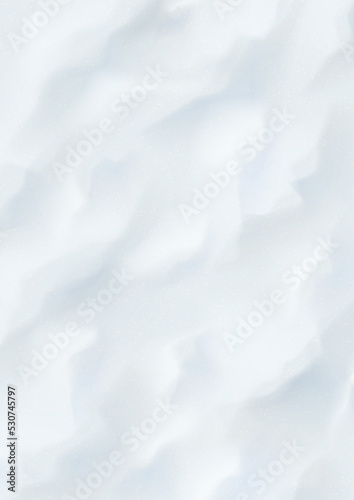 Realistic texture of white snow. Vector illustration with top view on realistic white snow.