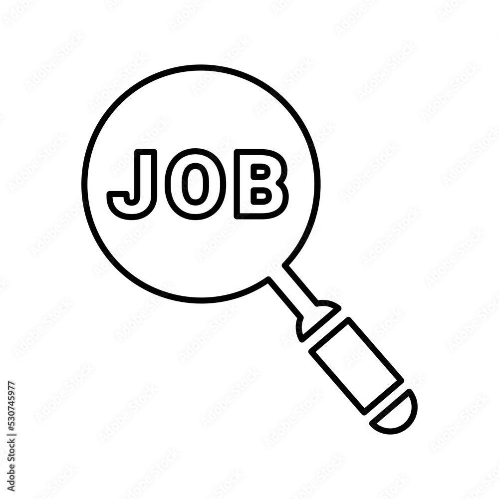 Job, employment, employ, work, service, search outline icon. Line vector design. Job, employment, employ, work, service, search outline icon. Line vector design.