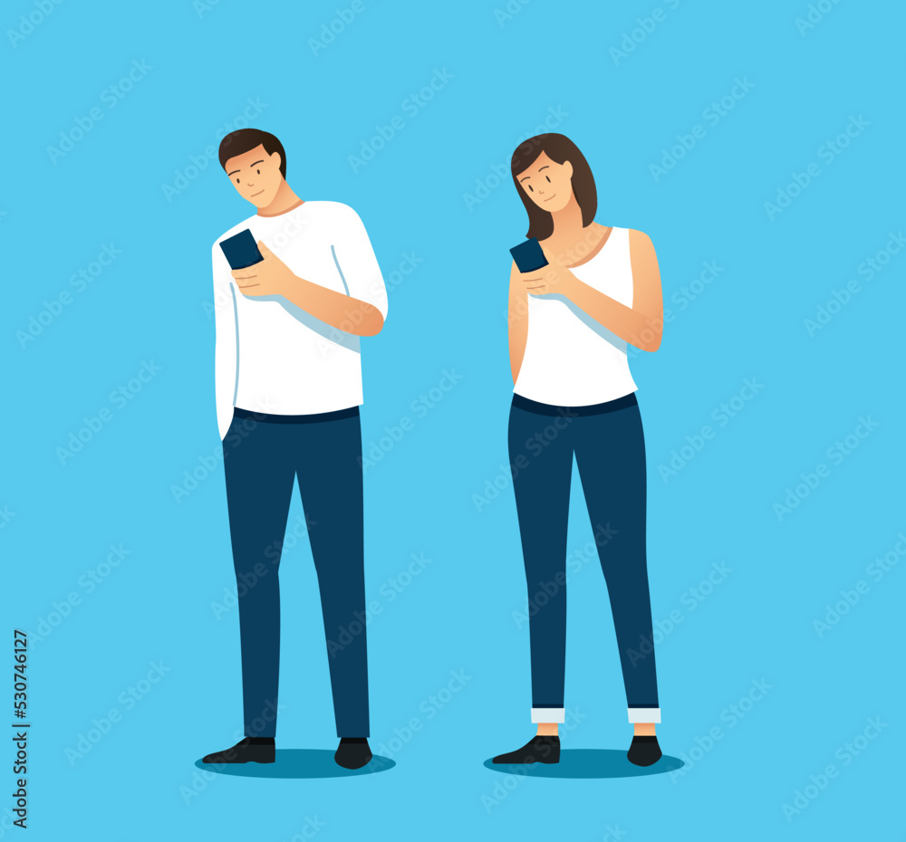 people holding smartphone. vector illustration people holding smartphone. vector illustration