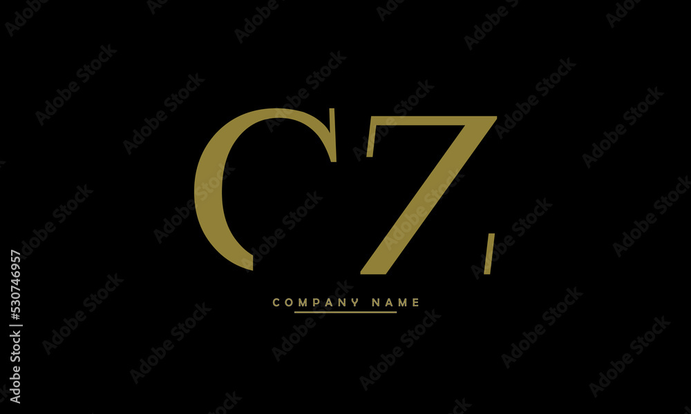 CZ, ZC, C, Z Abstract Letters Logo Monogram - obrazy, fototapety, plakaty 