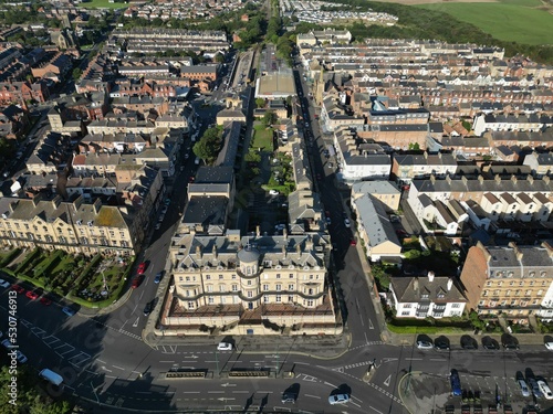 aerial view of Saltburn by the Sea. commonly referred to as Saltburn. is a seaside town in Redcar and Cleveland, North Yorkshire. England, photo