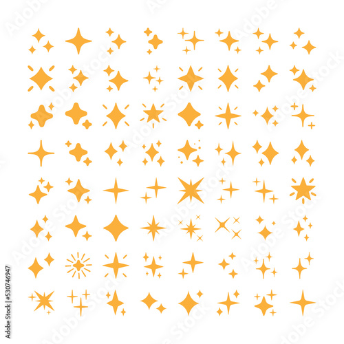 Sparkle, shimmer, shiny star, flash shape vector set