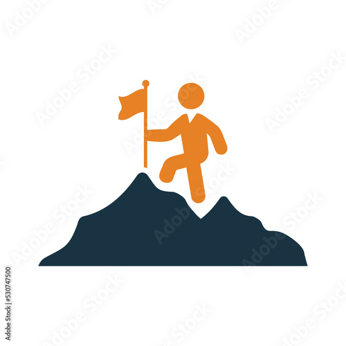 Mountain, top, achievement icon. Editable vector graphics.