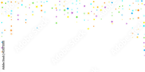 Rainbow Festive Confetti. Carnival Star Falling.