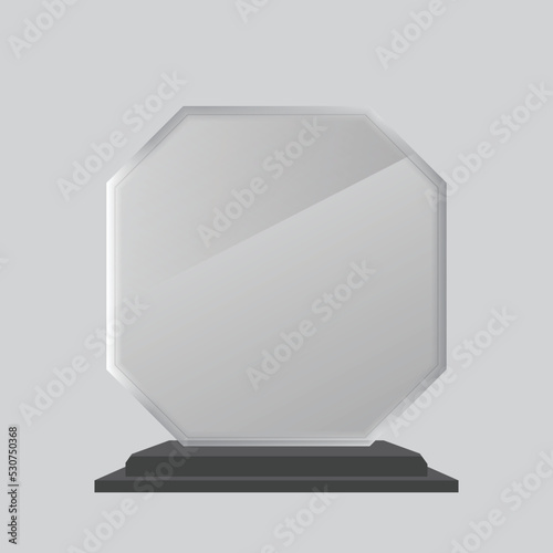 Tropy Mockup. Vector Crystal 3D