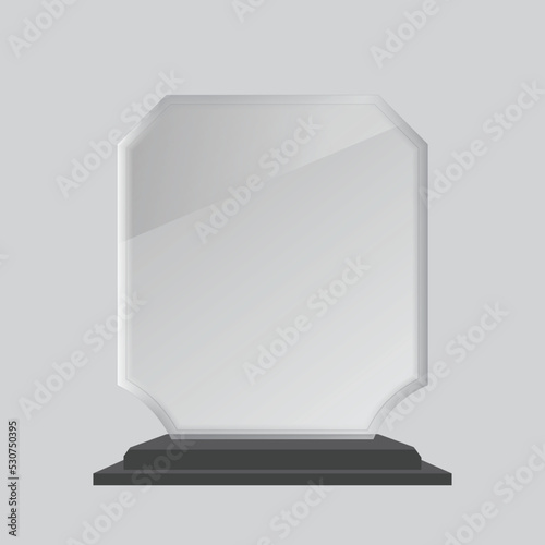 Tropy Mockup. Vector Crystal 3D