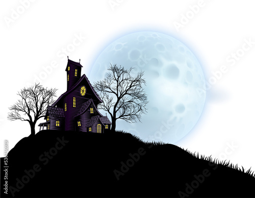 Принти на полотні Halloween haunted house