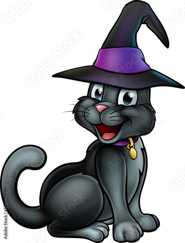 Black Witches Cat Cartoon C...