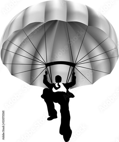 Businessman Parachuting Con...