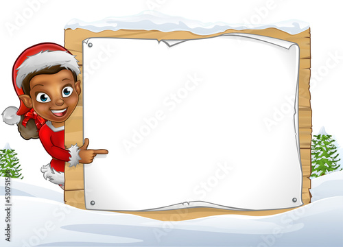 Christmas Elf Snow Scene La...