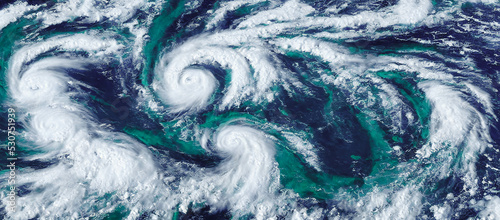 Photos A hurricane storm forming above the sea, natural disaster concept, 3d render