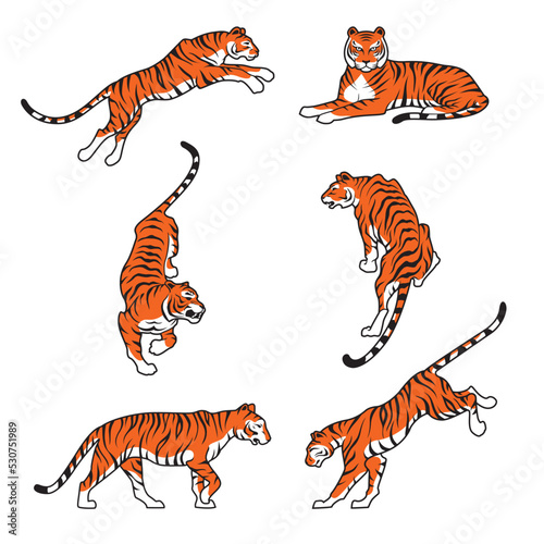 Red Tiger on white background animals Happy new year 2022 design vector illustration Tigers logotype