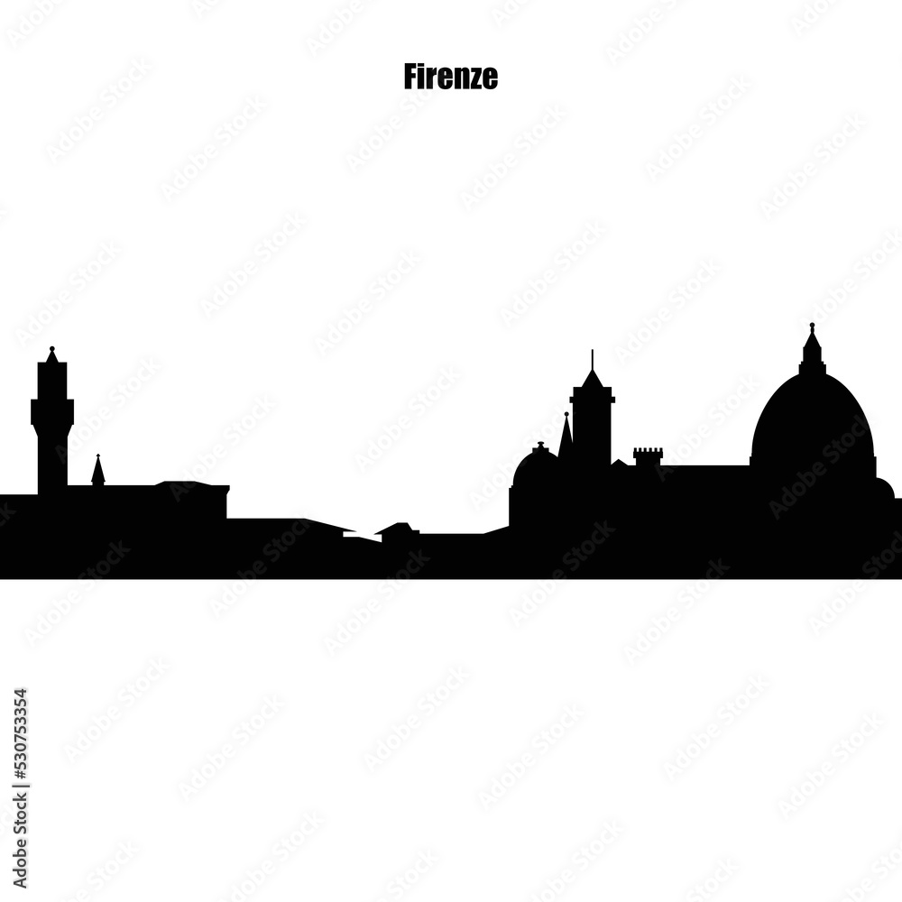 silhouette of the Firenze city