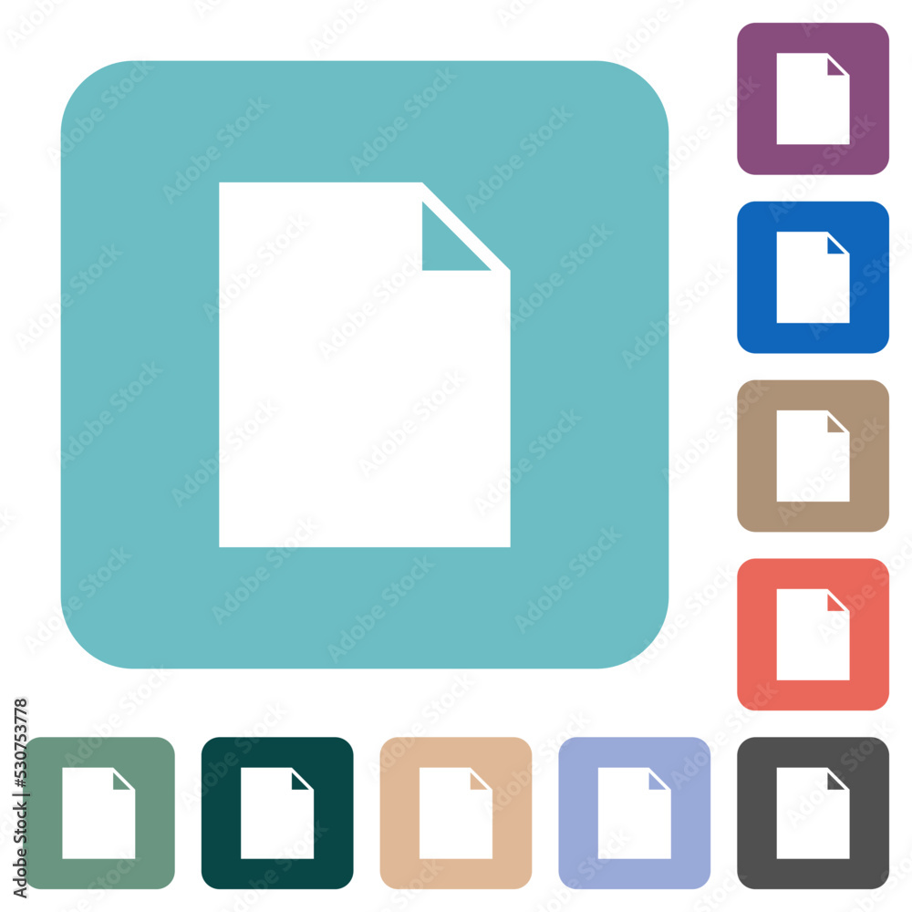 Empty document sheet solid rounded square flat icons Empty document sheet solid rounded square flat icons