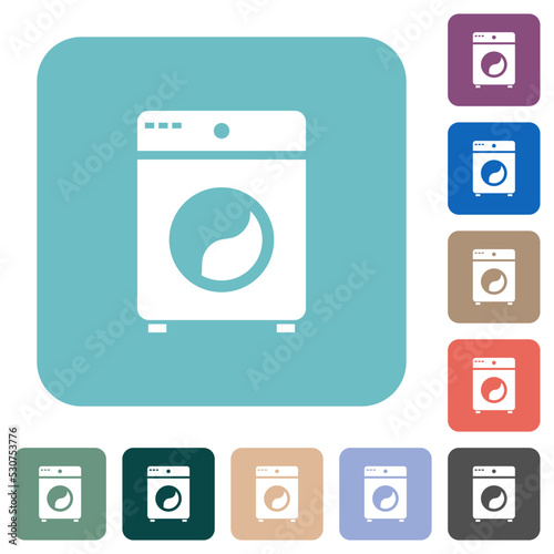 Washing machine rounded square flat icons