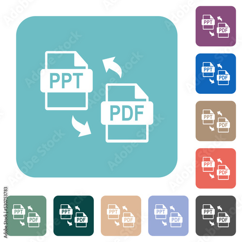 PPT PDF file conversion rounded square flat icons