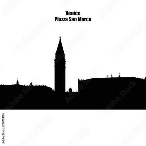silhouette of venice city