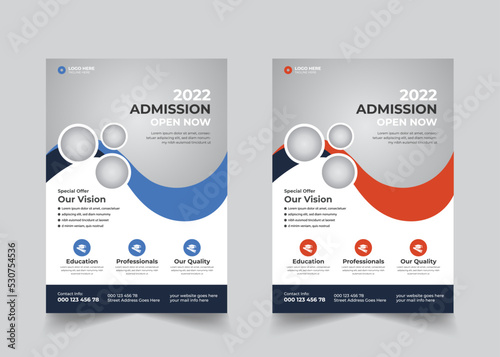 School admission flyer design set. back to school flyer design set. Back to school admission flyer. school admission template for flyer design. vector illustration.