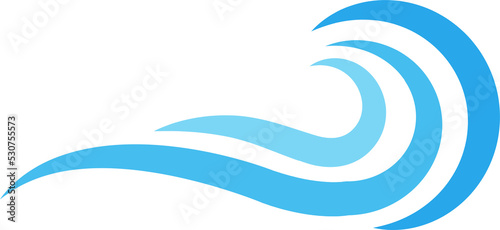 Blue water wave icon
