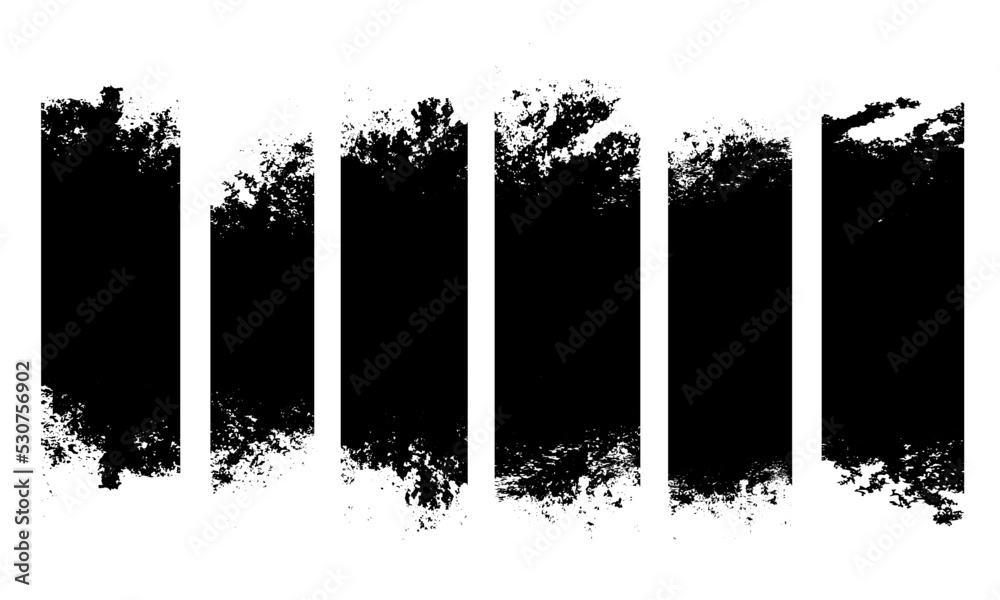 Abstract dirty stroke texture banner set design vector